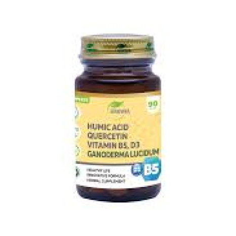 GREWIA Vitamin B5 + Vitamin D3 + Humic Acid + Quercetin + Ganoderma Lucidum  за имунната система x 90 tabl