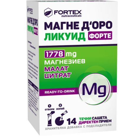 FORTEX MAGNE D`ORO liquid Forte течен магнезий x 14 sach