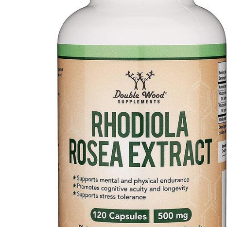 DOUBLE WOOD Rhodiola Rosea Extract Golden root extract for sleep 500mg x 120 caps