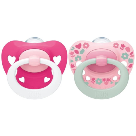 NUK SIGNATURE pacifier pacifier silicone 6-18 months. Girl x 2