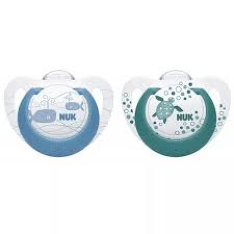 NUK GENIUS pacifier pacifier silicone 6-18 months. Boy x 2