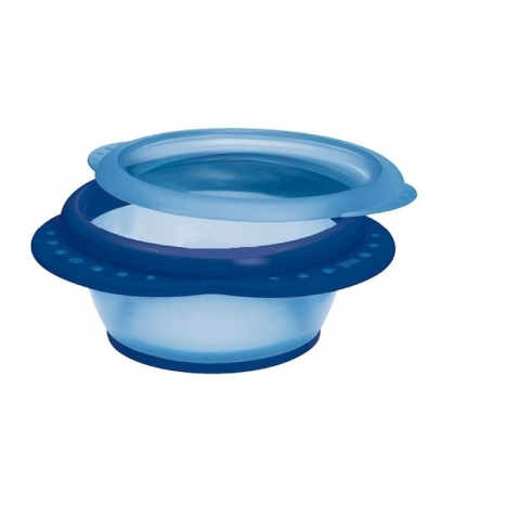 NUK Plastic bowl with two lids, blue