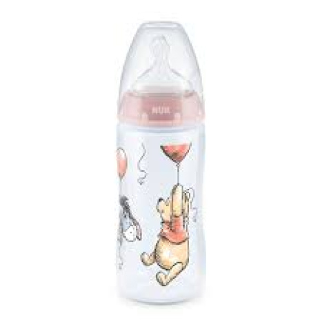 NUK FIRST CHOICE RR Bottle Temperature control 300 ml. DISNEY with silicone pacifier for food 0-6 months. Pink