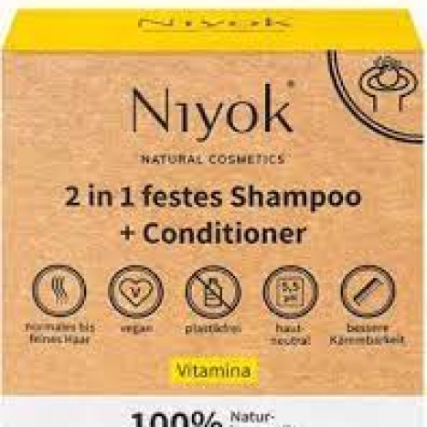 NIYOK 2 in 1 solid shampoo bar+ conditioner Шампоан за нормална кожа