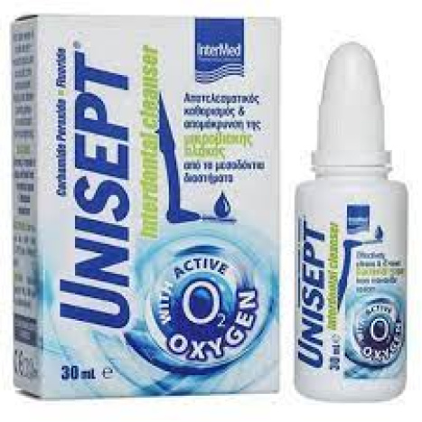 UNISEPT Interdental Cleanser за ефективно почистване и премахване на плака и остатъци от храна от междузъбните пространства 30ml