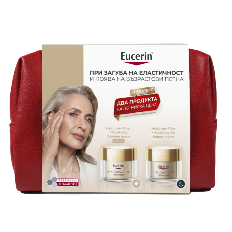 EUCERIN PROMO HYALURON FILLER + ELASTICITY SPF15 дневен крем 50ml + Нощен крем 50ml -30%