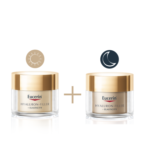 EUCERIN PROMO HYALURON FILLER + ELASTICITY SPF15 дневен крем 50ml + Нощен крем 50ml -30%