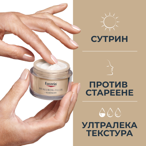 EUCERIN PROMO HYALURON FILLER + ELASTICITY SPF15 дневен крем 50ml + Нощен крем 50ml -30%