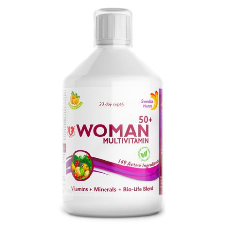 SWEDISH NUTRA WOMEN 50+ Мултивитамини за жени с 149 активни съставки + колаген 1497mg течна формула 500ml