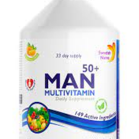 SWEDISH NUTRA MAN 50+ Мултивитамини за мъже с 149 активни съставки + колаген 1497mg течна формула 500ml