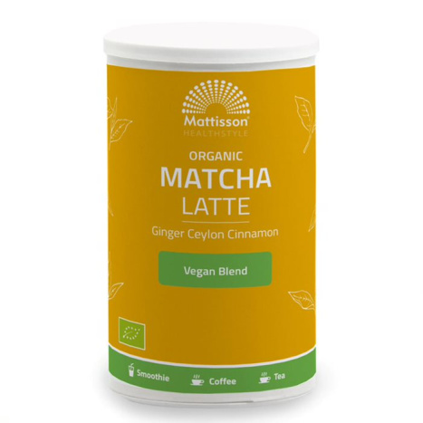 MATTISSON Organic Matcha Latte Gember - Ceylon Kaneel БИО Лате с Матча, Джинджифил Цейлонска канела x 140 g powder