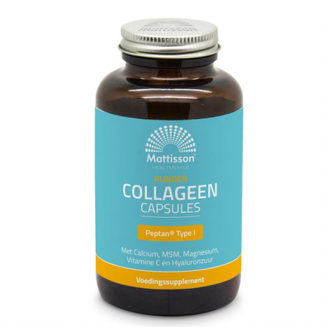 MATTISSON Runder Collagen Peptan® Type I Колаген (говежди, тип 1) с калций, магнезий, МСМ, витамин C и хиалуронова киселина x 180 caps