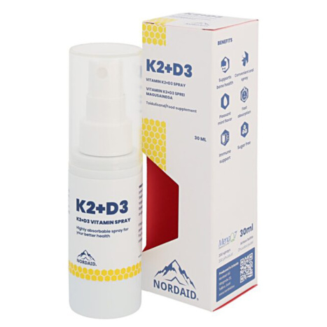 NORDAID VITAMIN K2 100 mcg + D3 100 mcg Витамин K2 100 mcg + D3 100 mcg спрей за уста х 30 ml