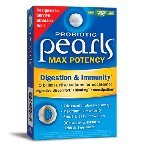 NATURES WAY PEARLS Мax Potency Digestion and Immunity пробиотик за добро храносмилане и силен имунитет x 30 softgel caps