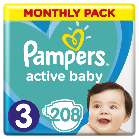 PAMPERS Active Baby MSB S3 Midi 6-10kg x 208