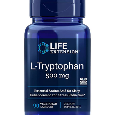 LIFE EXTENSION L-TRYPTOPHAN 500mg Л-Триптофан за сън x 90 V caps