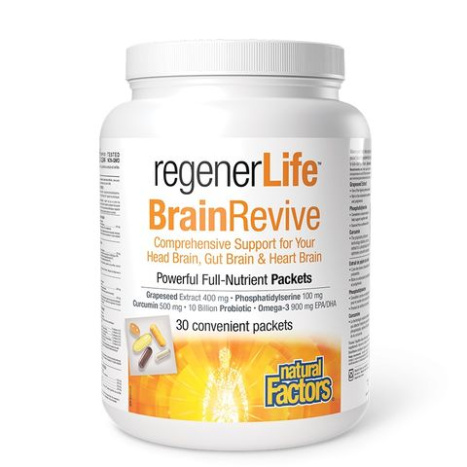 NATURAL FACTORS Regener Life BrainRevive 30 дневна програма в подкрепа на когнитивното и мозъчно здраве