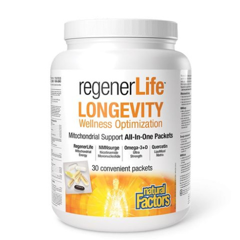 NATURAL FACTORS Regener Life Longevity 30 дневна програма в подкрепа на клетъчното и митохондриално здраве