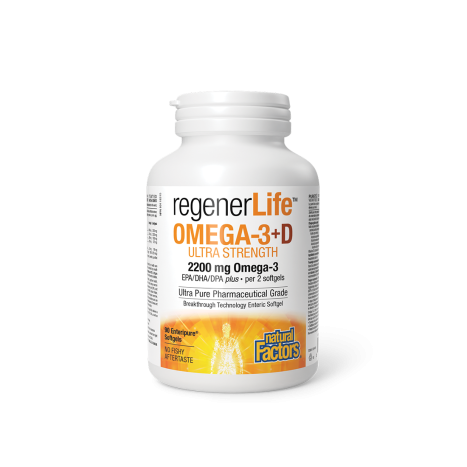 NATURAL FACTORS Regener Life Омега-3 (ЕРА /DHA 680/335) + Витамин D3 500 IU x 90 softgel caps