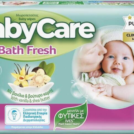 BABY CARE BATH FRESH бебешки влажни кърпички x 54
