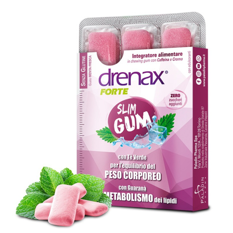 PALADIN PHARMA DRENAX FORTE Slim Gum Дренакс Форте Дъвки за отслабване Slim Gum със зелен чай за отслабване х 9