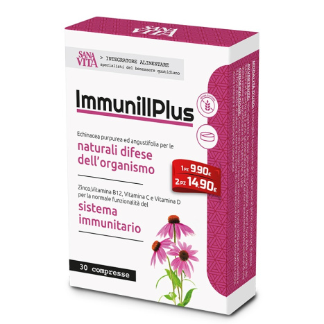 PALADIN PHARMA SANAVITA Immunill Plus с ехинацея, Витамин С, В12, D3 и цинк за имунитет х 30 tabl