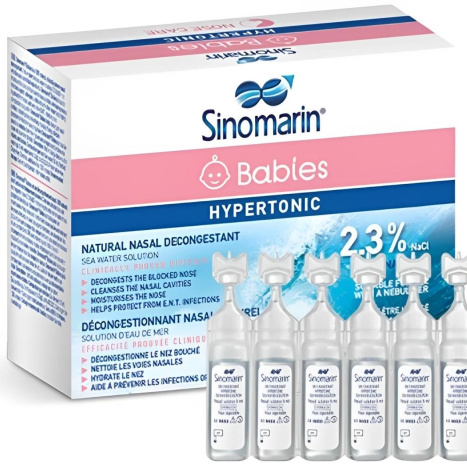 SINOMARIN BABIES хипертоничен разтвор с морска вода (2,3% NaCl) за кърмачета и бебета x 18