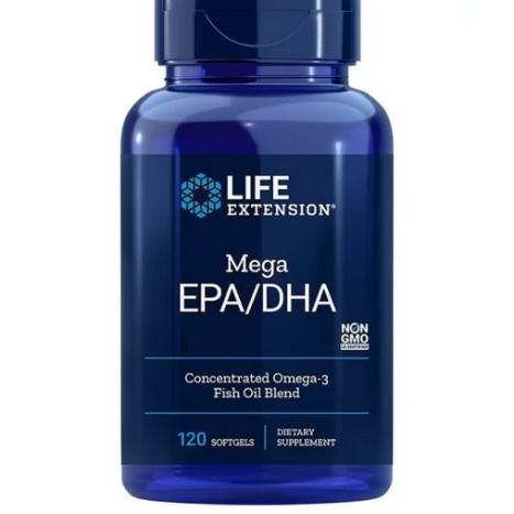 LIFE EXTENSION Mega EPA-DHA 1000mg (EPA-360mg/ DHA-240mg) Рибено масло за здраво сърце x 120 softgel caps