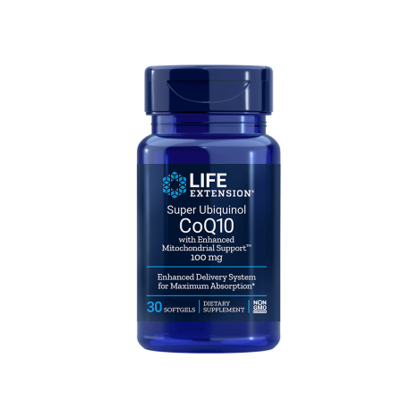 LIFE EXTENSION SUPER UBIQUINOL CoQ10 with Enhanced Mitochondrial Support 100mg Коензим Q10 (убиквинол) + Шилажит Антиоксидантна формула x 30 softgel caps