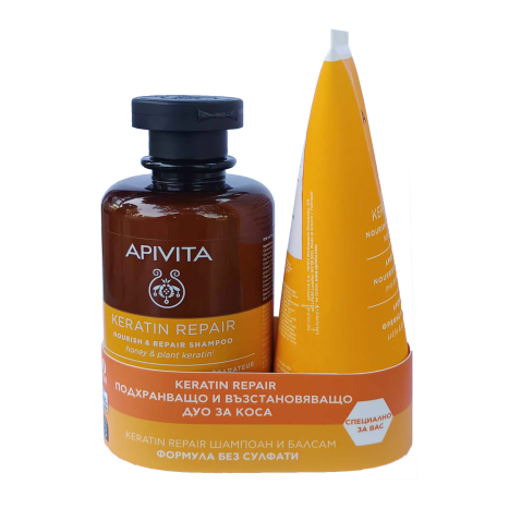 APIVITA PROMO KERATIN REPAIR Подхранващ шампоан 250ml + балсам 150ml