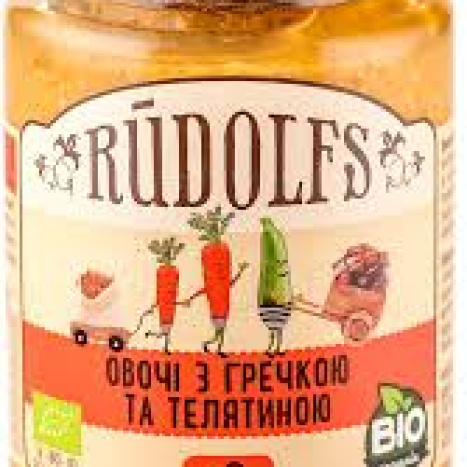 BIO RUDOLFS БИО ПЮРЕ ЗЕЛЕНЧУЦИ С ЕЛДА И ТЕЛЕШКО 190 г