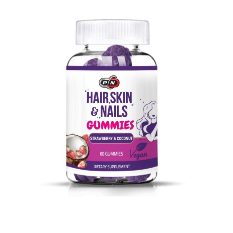 PURE NUTRITION HAIR, SKIN & NAILS PASSION FRUIT Формула за коса, кожа и нокти x 60 Gummies