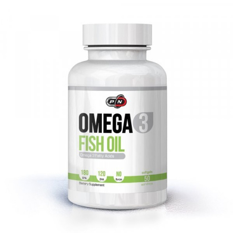 PURE NUTRITION OMEGA 3 FISH OIL 1000 mg 180 EPA/120 DHA Омега 3 мастни киселини за сърцето и забързване на мастния метаболизъм x 50 Softgels