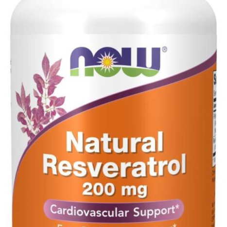 NOW NATURAL RESVERATROL 200mg Антиоксидант грижещ се за здравето на сърцето и кръвното налягане x 120 Caps