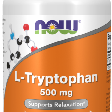 NOW L-TRYPTOPHAN 500mg облекчава стреса, влияе благоприятно на сърцето x 60 Caps