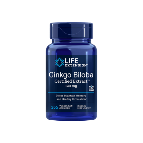 LIFE EXTENSION GINKGO BILOBA Certified Extract 120mg Гинко Билоба за памет и концентрация x 365 caps