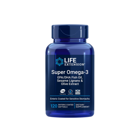 LIFE EXTENSION SUPER OMEGA-3 EPA/DHA Fish Oil,Sesame Lignans, Olive Extract Супер Омега-3 (с лигнан от сусам и екстракт от маслина) х 120 softgel caps