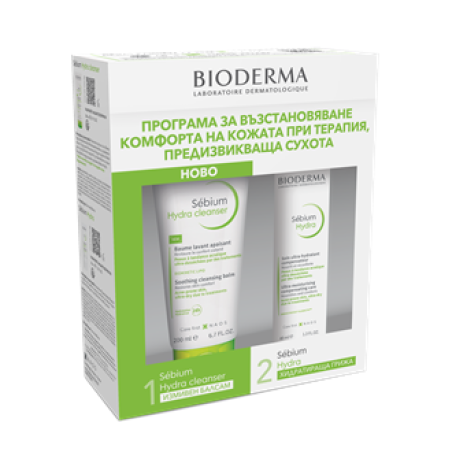 BIODERMA PROMO SEBIUM HYDRA измивен гел помпа 200ml + SEBIUM HYDRA хидратиращ крем 40ml