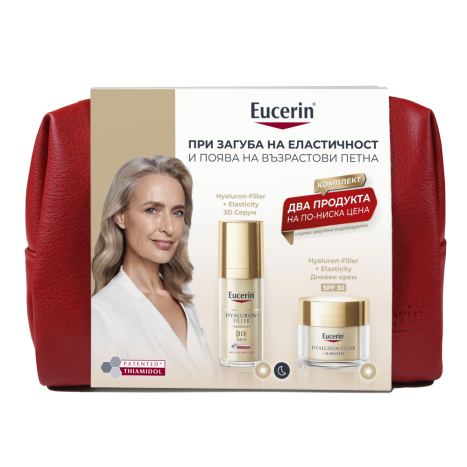 EUCERIN PROMO HYALURON FILLER + ELASTICITY SPF30 дневен крем 50ml + 3D серум 30ml