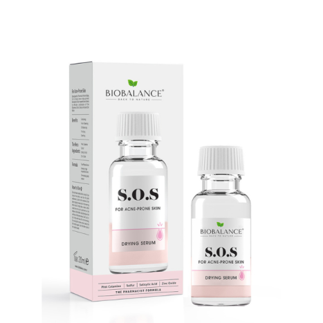 BIOBALANCE S.O.S Изсушаващ серум срещу предразположена към АКНЕ кожа 20ml