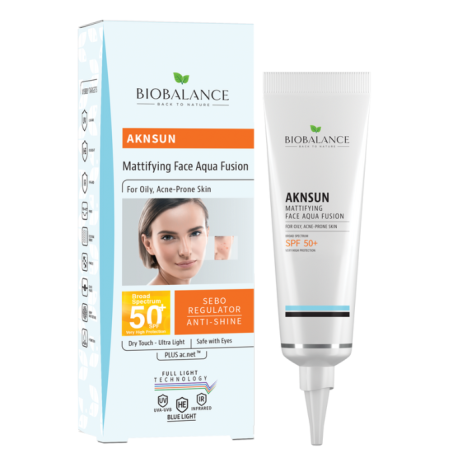 BIOBALANCE AKNSUN AQUA FUSION - Слънцезащитен матиращ крем за проблемна кожа  SPF 50+ 40ml