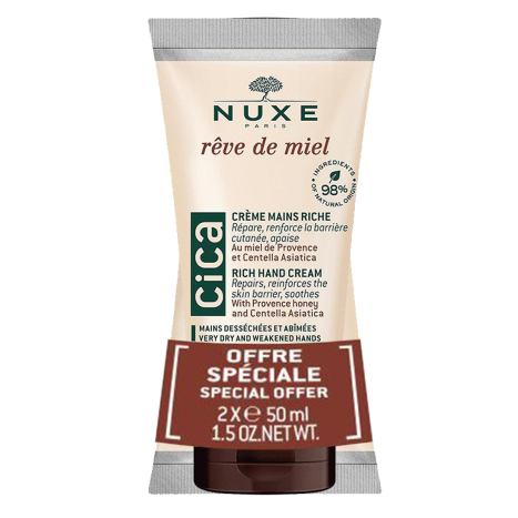 NUXE DUO REVE DE MIEL CICA Обогатен крем за ръце 50ml 1+1