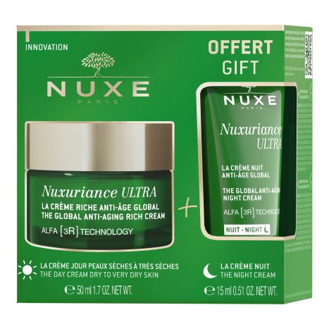 NUXE PROMO NUXURIANCE ULTRA Обогатен Противостареещ крем с глобално действие 50ml + нощен крем 15ml