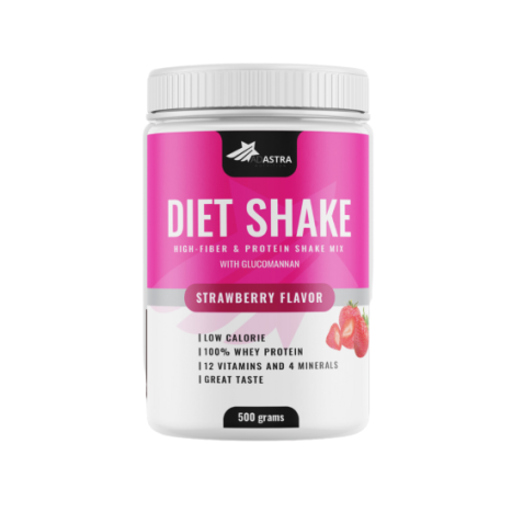 ADASTRA DIET SHAKE Strawberry flavor Диетичен шейк за нормален енергиен метаболизъм с вкус на ягода 500g