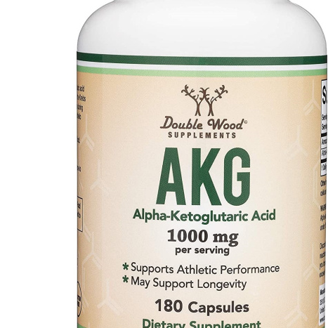 DOUBLE WOOD AKG (Alpha Ketoglutaric Acid) Алфа Кетоглутарова киселина за мускулна сила и противостарееща грижа x 180 caps