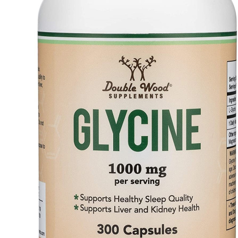 DOUBLE WOOD GLYCINE 500mg Глицин за черния дроб, бъбреците, нервната система и мускулите х 300 caps