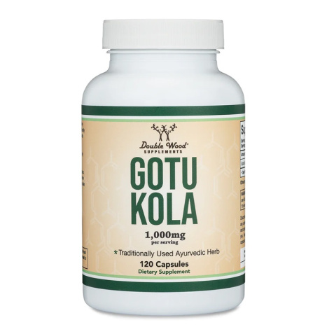 DOUBLE WOOD GOTU KOLA 500mg Готу Кола за кръвообращение, красива кожа и мозъчно здраве х 120 caps