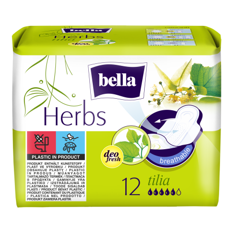 BELLA HERBS TILIA deo fresh sanitary pads x 12