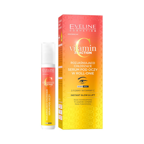 EVELINE EV1 VITAMIN C 3XACTION Озаряващ и охлаждащ ROLL-ON Серум за очи 15ml