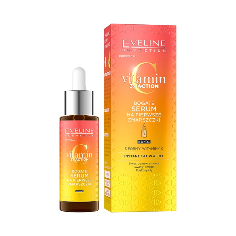 EVELINE EV1 VITAMIN C 3XACTION Серум за лице срещу първи бръчки 30ml